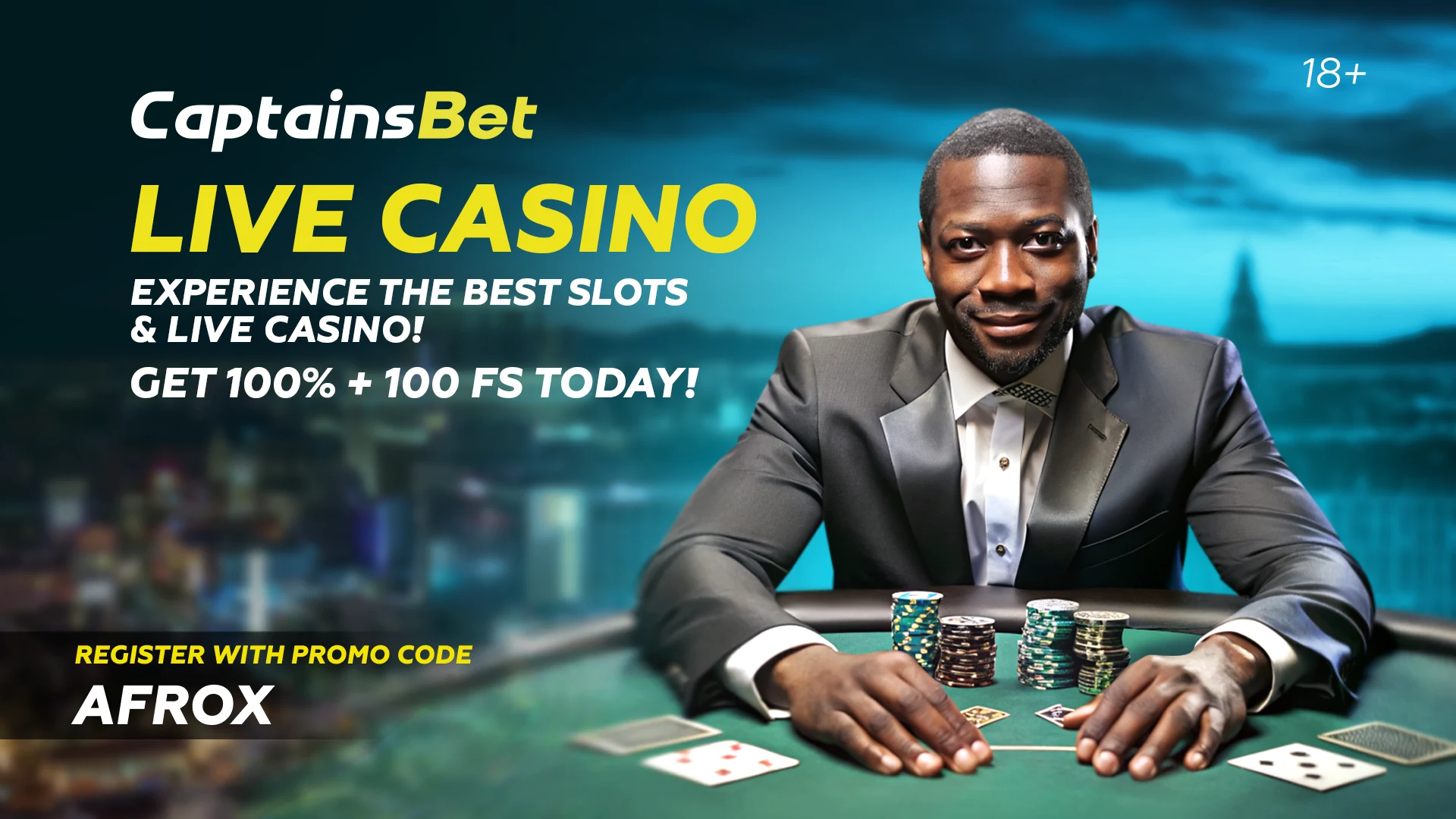 CaptainsBet Kenya casino free spins bonus with promo code AFROX